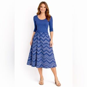 Ultra Tease Women’s Blue Geometric Skirt Coastal Casual Boho Size XL